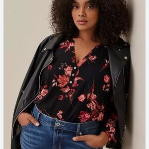 Torrid womens challis ruffle trim pullover top size 2X